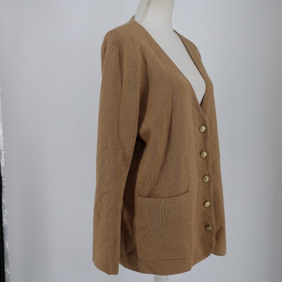 J.Crew Giselle Women’s Camel Cardigan Sweater Size M Merino Wool Cotton Blend - Picture 4 of 12